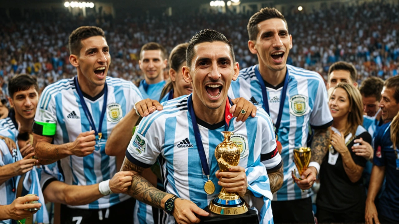 Ángel Di María celebra con su familia tras ganar la Copa América 2024