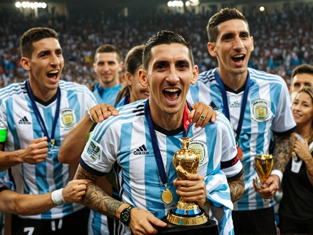 Ángel Di María celebra con su familia tras ganar la Copa América 2024